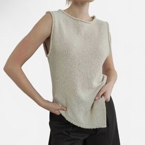 AARON & AMBER Asymmetical Bottom Knit Sleeveless Top
